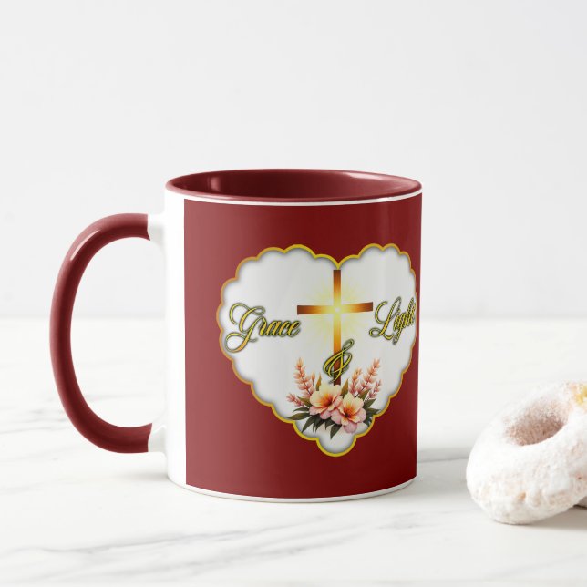 Grace and Light – Christian Easter - caneca Mugg (Med munk)