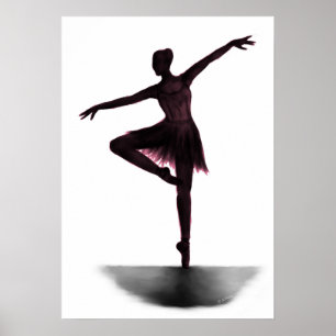"Grace", ballerina poster - rosa