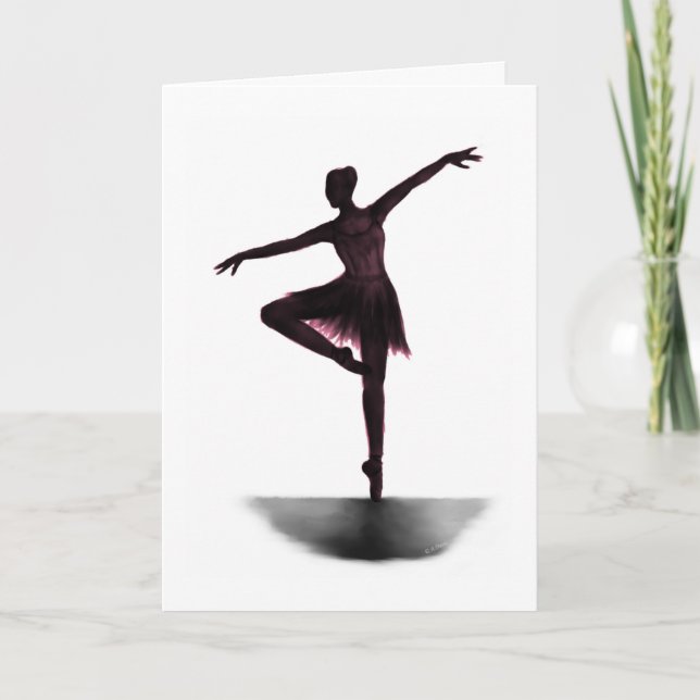 "Grace"-ballerinakort - rosa Kort (Framsida)