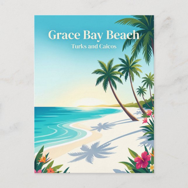 Grace Bay Beach Turks och Caicos Vykort (Framsida)