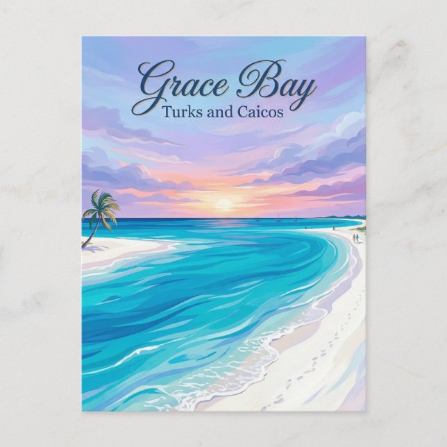 Grace Bay Turks och Caicos Vykort (Framsida)
