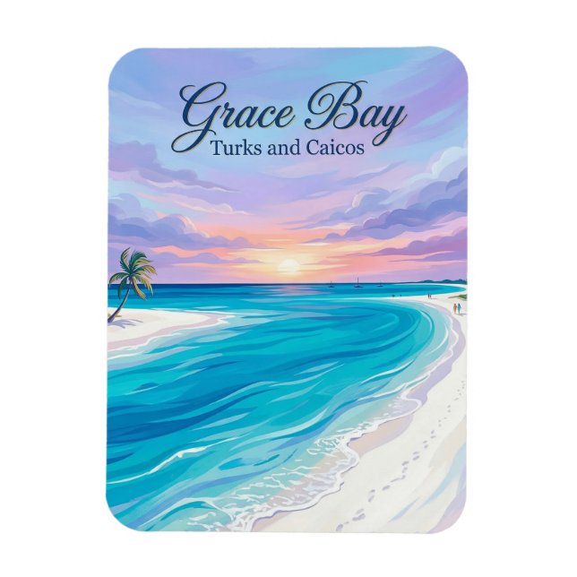 Grace Bay Turks- och Caicosöarna Magnet (Vertikal)