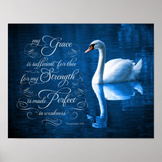 Grace Bible Verse Mute Svan Poster