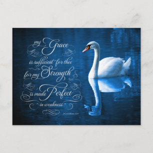 Grace Bible Verse Mute Svan vykort