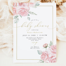 GRACE  Blommigt och Guld Baby Shower