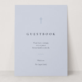 Grace Blue Minimal Kors Gästbok Bordsskylt