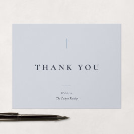 Grace Blue Minimal Kors Religiös Tack Kort