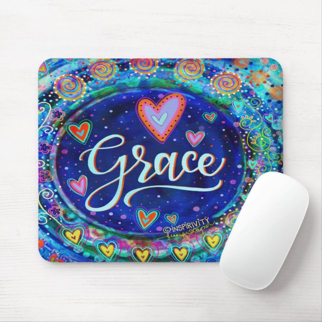 Grace Blue Modern Whimsiic Inspiritivity Musmatta (Med mus)
