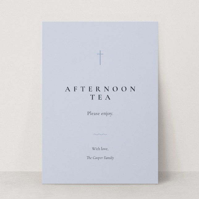 Grace Blue Religiöst Evenemang Mat eller Buffé Sky (Grace | Blue - 5x7 Buffet Label Sign (Afternoon Tea Placeholder))