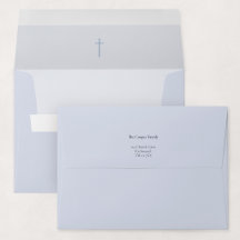 Grace Blue Religiöst Kors Dop Inbjudan
