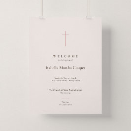 Grace Blush Cross Dopkyrka Välkomstaffisch Poster