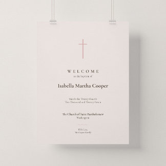 Grace Blush Cross Dopkyrka Välkomstaffisch Poster