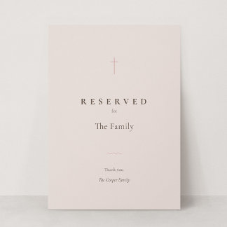 Grace Blush Kristet Kors Reserverad Sittplatsskylt