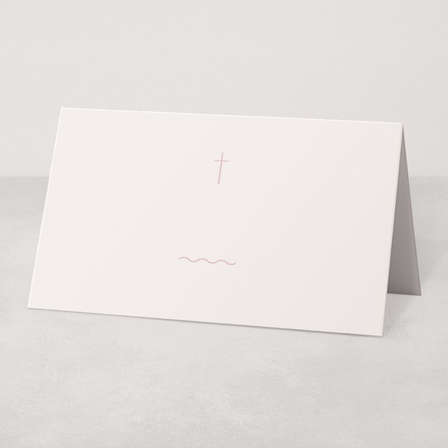 Grace Blush Religiös Platskort eller Buffémarkör Placeringskort (Grace | Blush - Folded Buffet or Place Card for Handwriting)