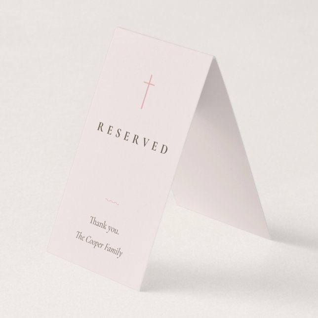 Grace Blush Religiös Reserverad Sitsplatskort Visitkort (Framsida)