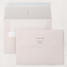 Grace Blush Religiöst Kors Dop Inbjudan