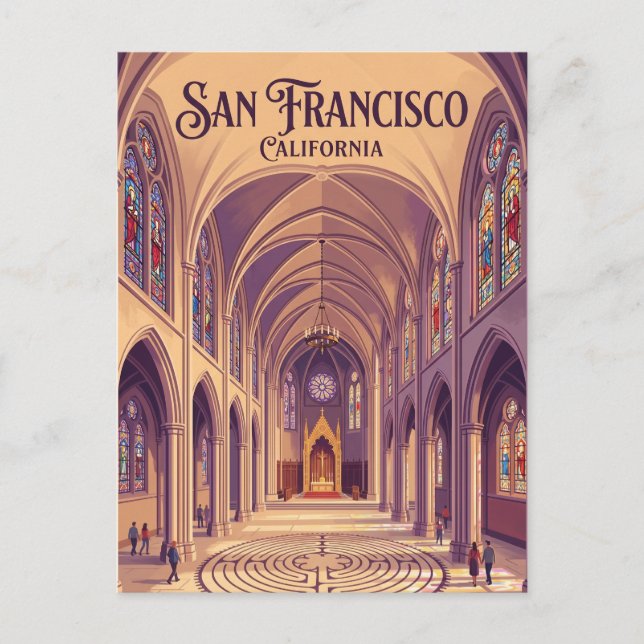Grace Cathedral USA Vykort (Framsida)