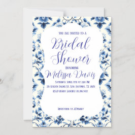Grace Chinoiserie Bridal Shower Invitation Magnetisk Inbjudningskort