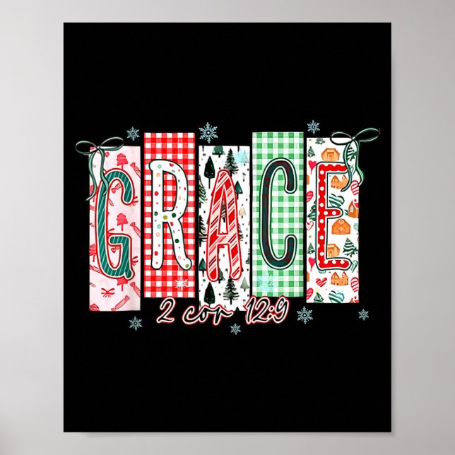 Grace Christmas Santa Coquette Bow Women Girls  Poster (Framsidan)