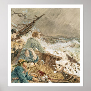 Grace Darling och hennes far räddade vraket Poster