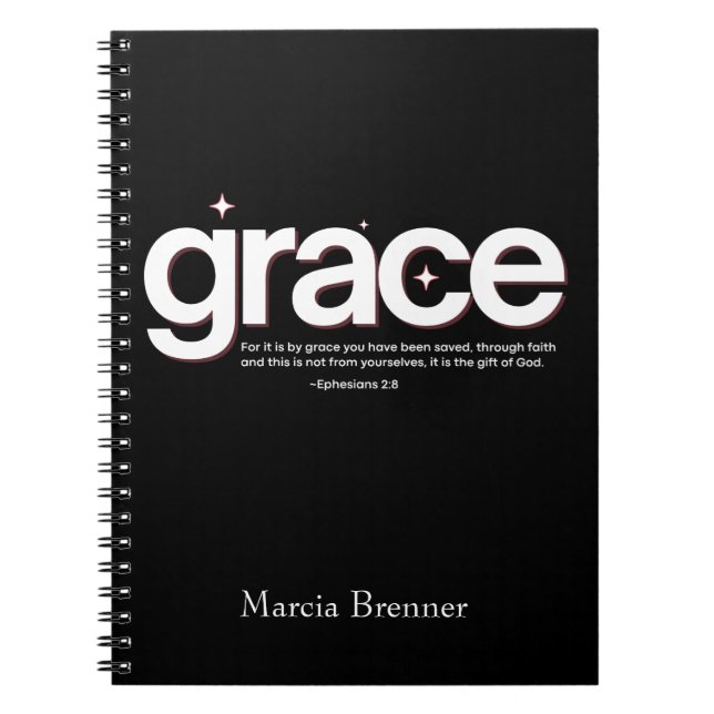 Grace Ephesian 2:8 Anteckningsbok (Framsidan)