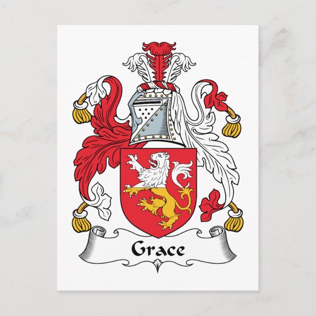 Grace Family Crest Vykort (Framsida)