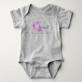 Grace flickor G namn betyder monogram baby Tee