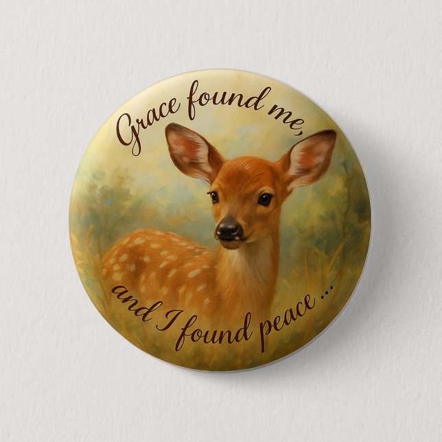 “Grace Found Me - Button Design 1 Knapp (Framsida)