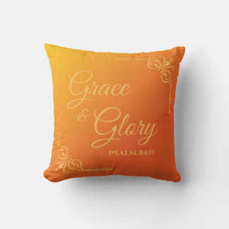 Grace & Glory Ps 84:11 i en solnedgång Orange Kudde