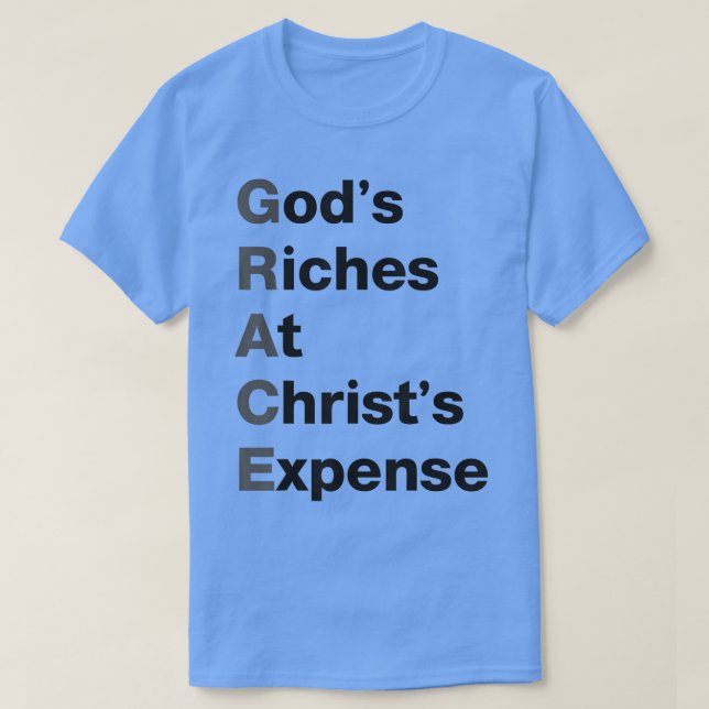 GRACE Gods-Riker vid Christs Expense Black Grått T Shirt (Design framsida)