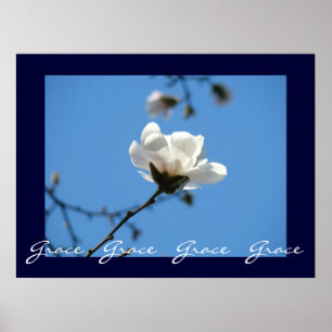 Grace Grace Grace konsttryck Blå himmel magnolia Poster