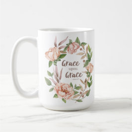 Grace Grace - John 1:16 - Blommigt Kaffemugg