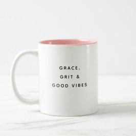 Grace Grit & Good Vibes Funny Modern Mug Två-Tonad Mugg
