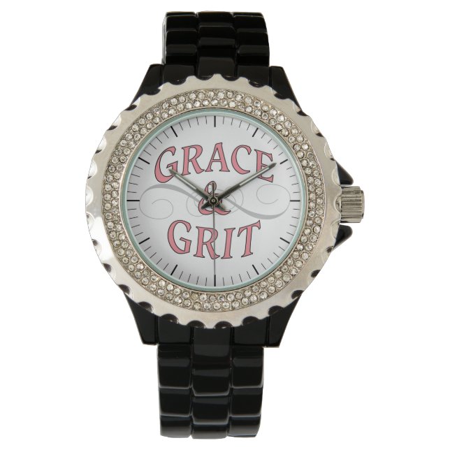 Grace & Grit i Rosa och Grått Armbandsur (Framsida)