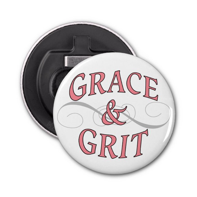 Grace & Grit i Rosa och Grått Flasköppnare (Framsidan)