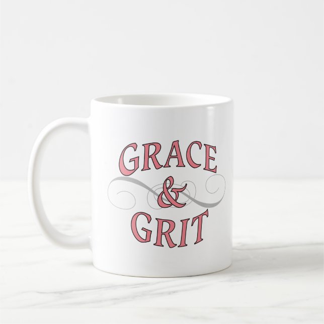 Grace & Grit i Rosa och Grått Kaffemugg (Vänster)