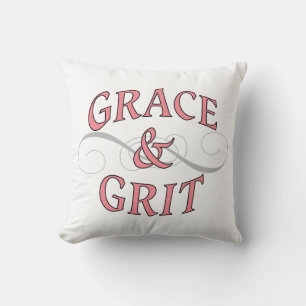 Grace & Grit i Rosa och Grått Kudde