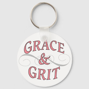 Grace & Grit i Rosa och Grått Nyckelring