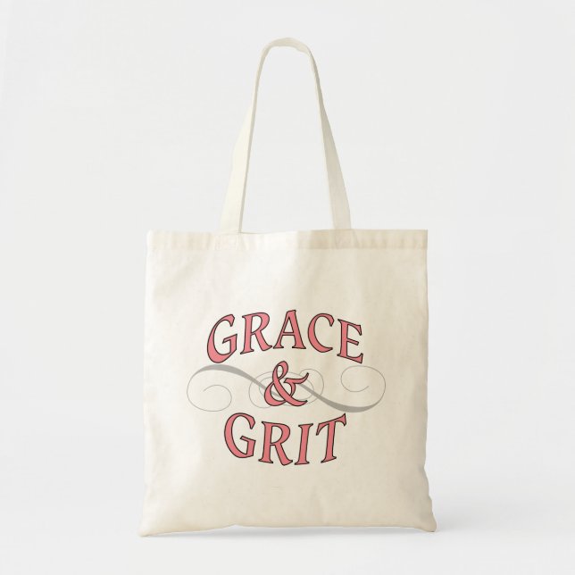 Grace & Grit i Rosa och Grått Tygkasse (Framsidan)