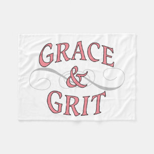 Grace & Grit Ord i Rosa & Grått Fleecefilt