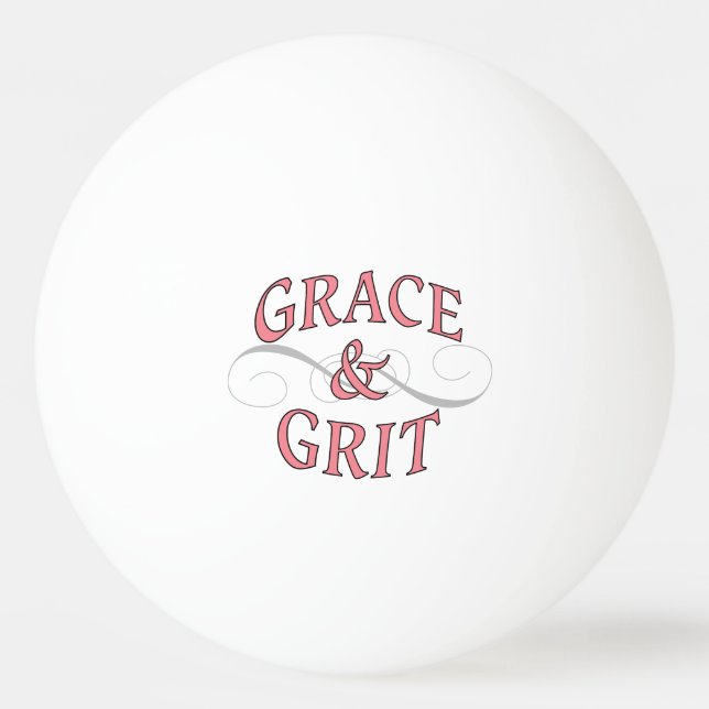 Grace & Grit Ord i Rosa & Grått Pingisboll (Framsidan)