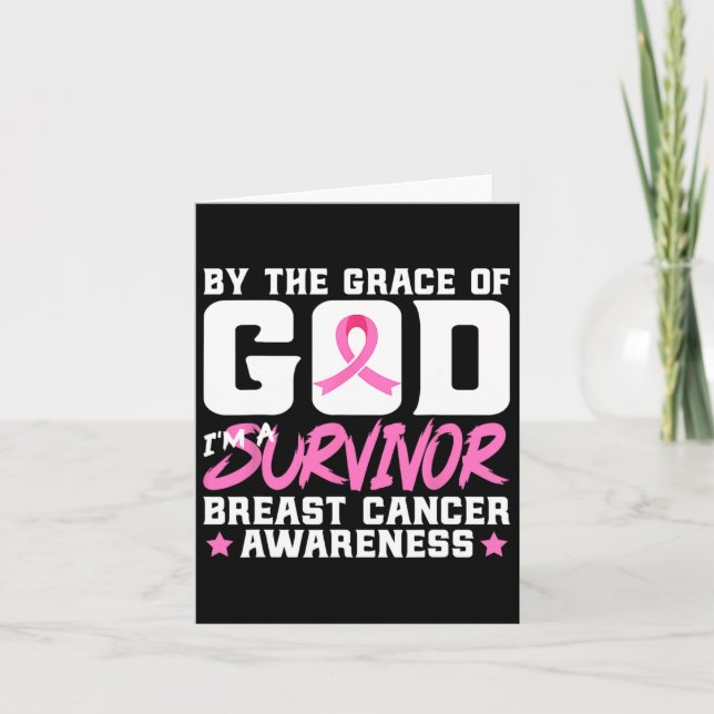 Grace Gud att jag är en efterlevande bröstcancervå Kort (Framsida)
