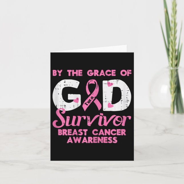 Grace Gud Bröstcancer överlevande Awareness Christ Kort (Framsida)