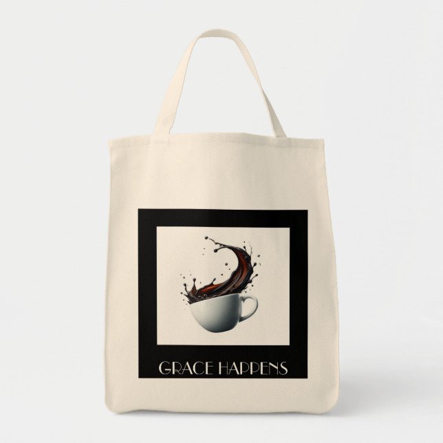 "Grace Happens" Tote Bag - Ephesian 2:8-9 Tygkasse (Framsidan)