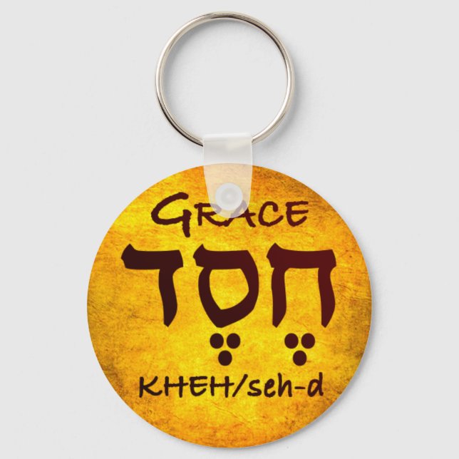 Grace i Hebrew Nyckelring (Framsida)