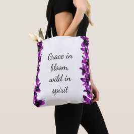Grace in Bloom - Lila Lily Tote Bag Tygkasse
