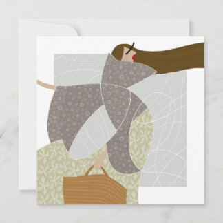 Grace in Chaotic Currents Glam Fashion Art Card Anteckningskort