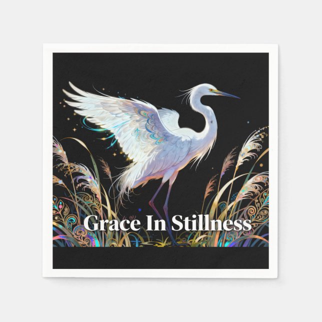 "Grace In Stillness" Fantasi Sillnäbb Servett (Framsidan)