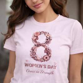 Grace in Strength Women’s Day Floral 8 March T Shirt