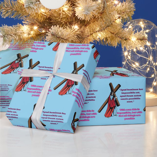 Grace in the Manger baby blue Presentpapper (Helgdagar)